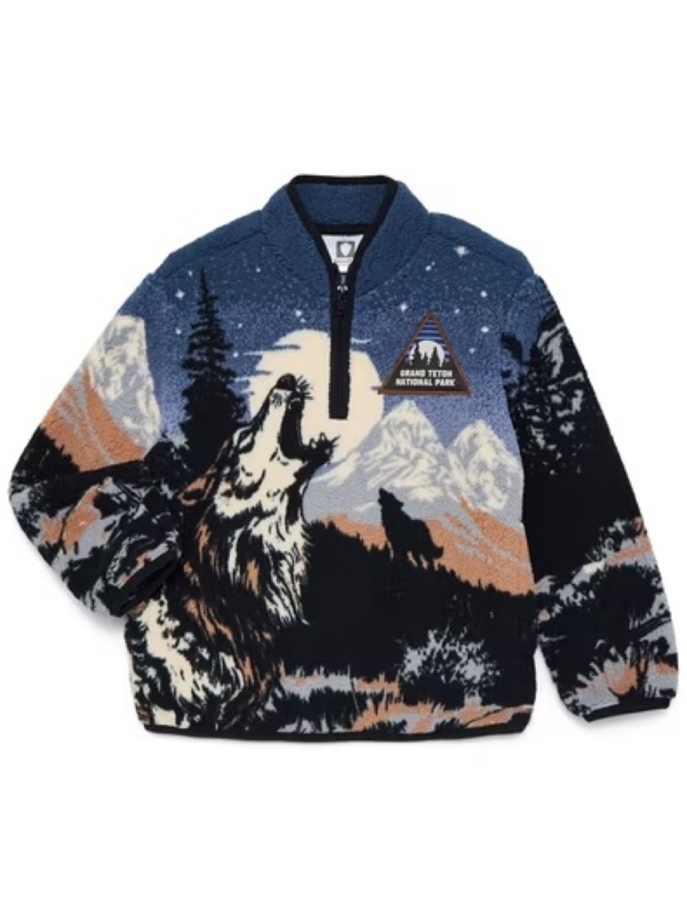 National Parks Grand Teton Plush Quarter Zip Sweatshirt - Size 10/12